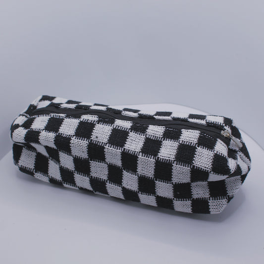 Black & White Checkered Pencil Case