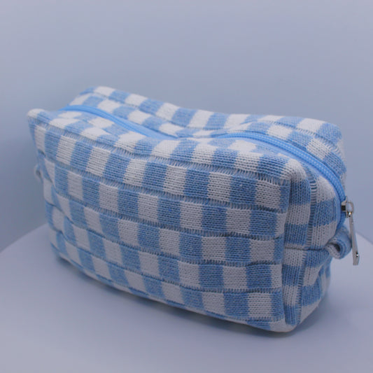 Blue Checkered Pouch