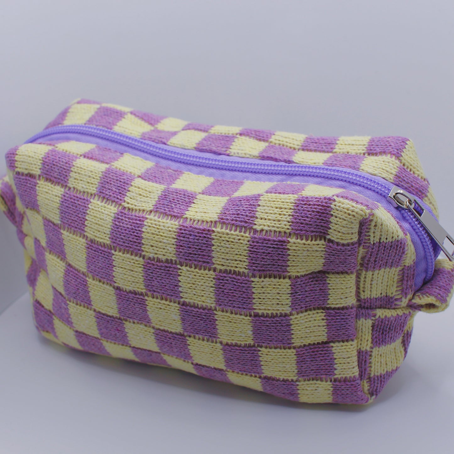 Purple Checkered Pouch