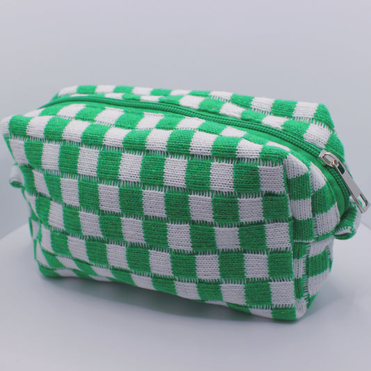 Green Checkered Pouch
