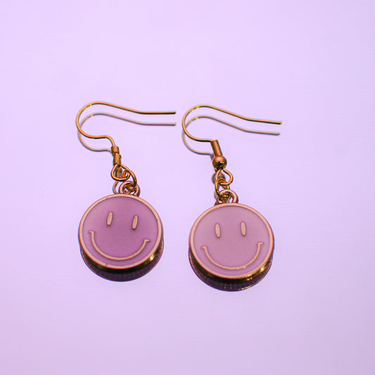 Light Pink Smiley Earrings