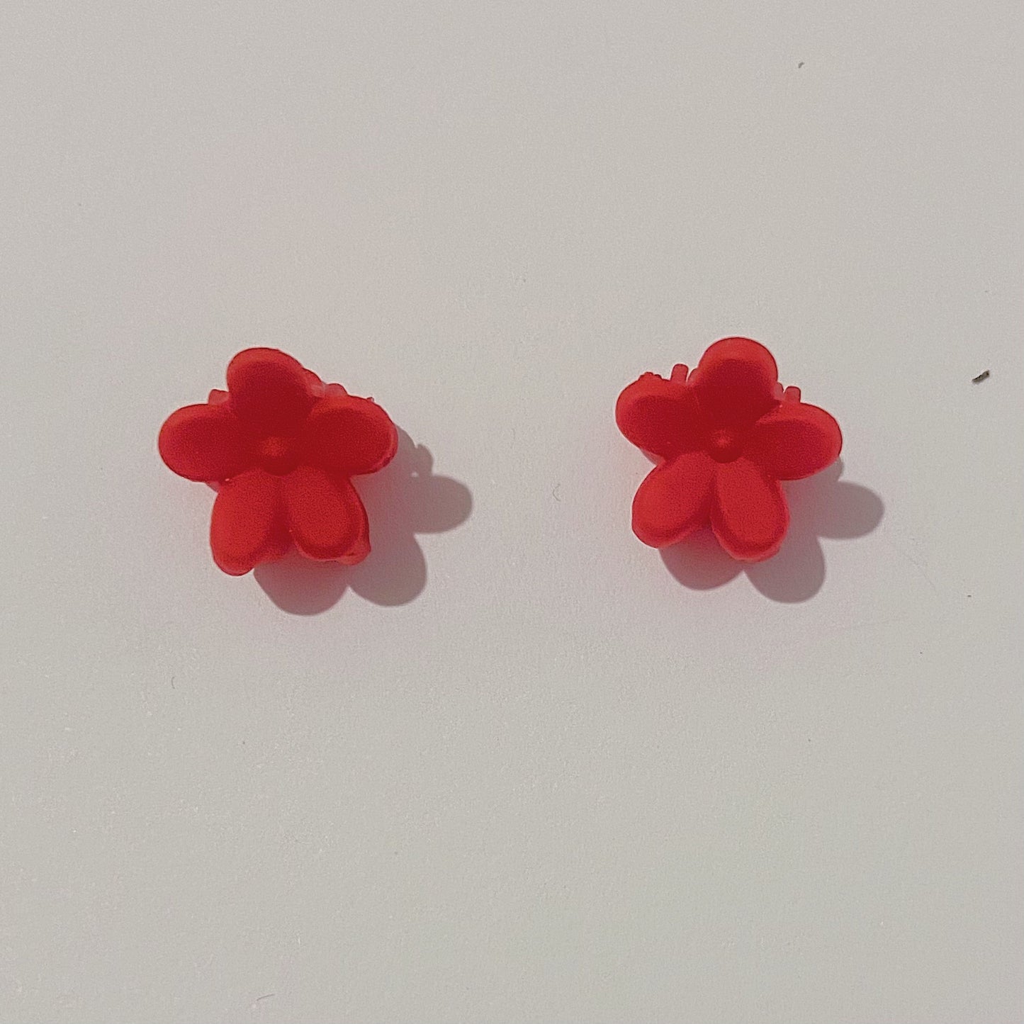 Red Flower Hairclips