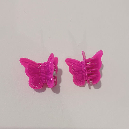 Pink Butterfly Hairclips