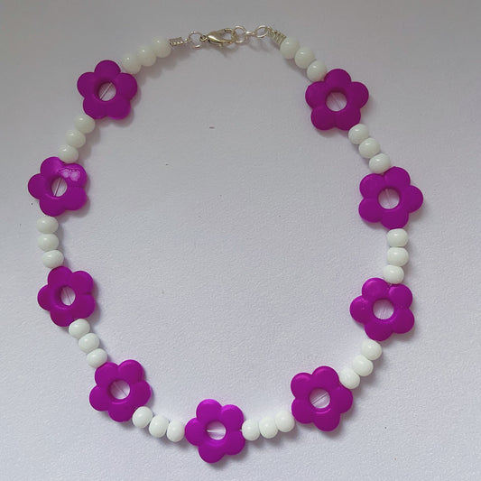 Purple Daisy Necklace