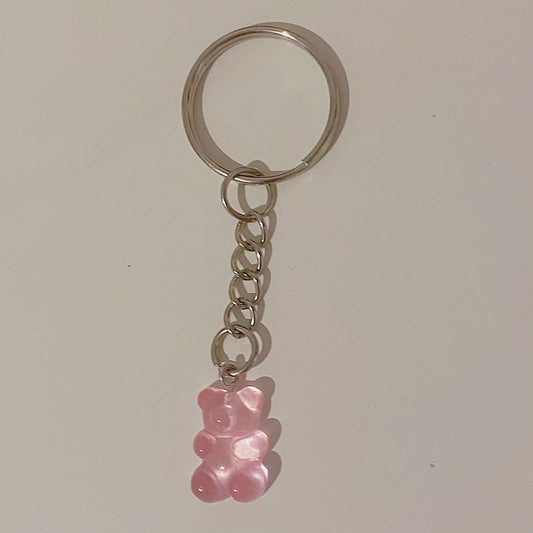 Pink Gummy Bear Keychain