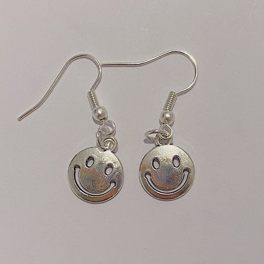 Silver Smiley Earrings