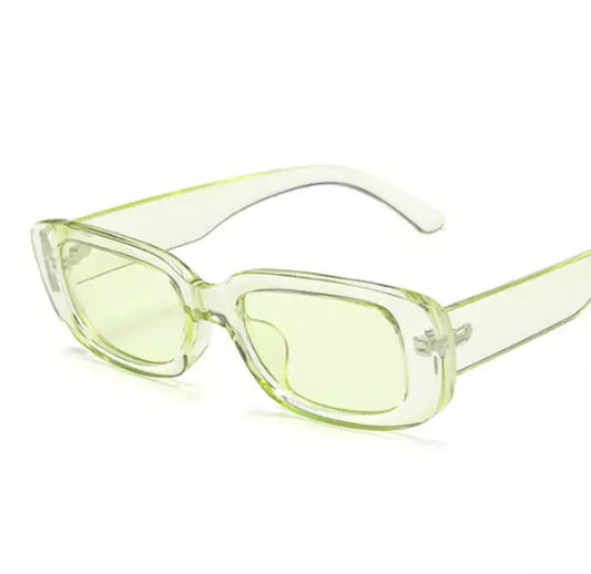 Green Retro Square Glasses