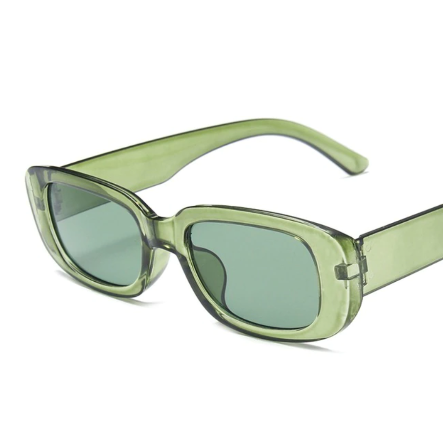 Olive Retro Square Glasses