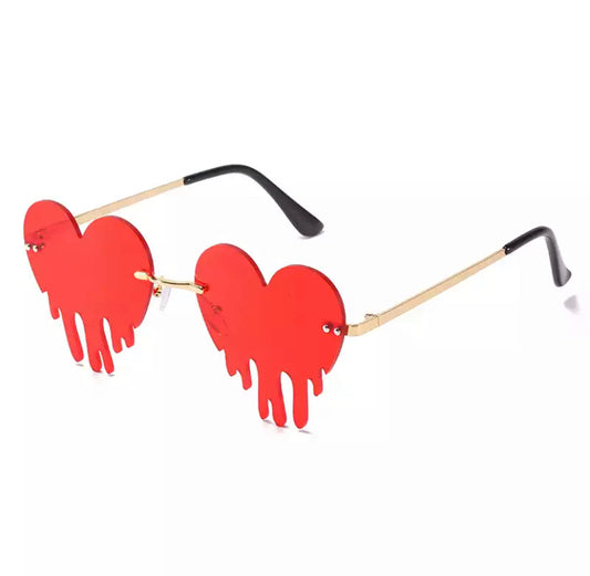Red Heart Drip Glasses