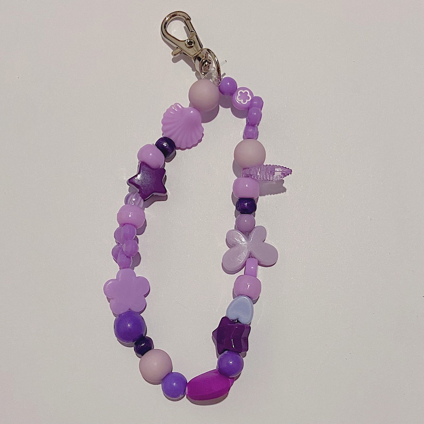 Purple Beaded Keychain