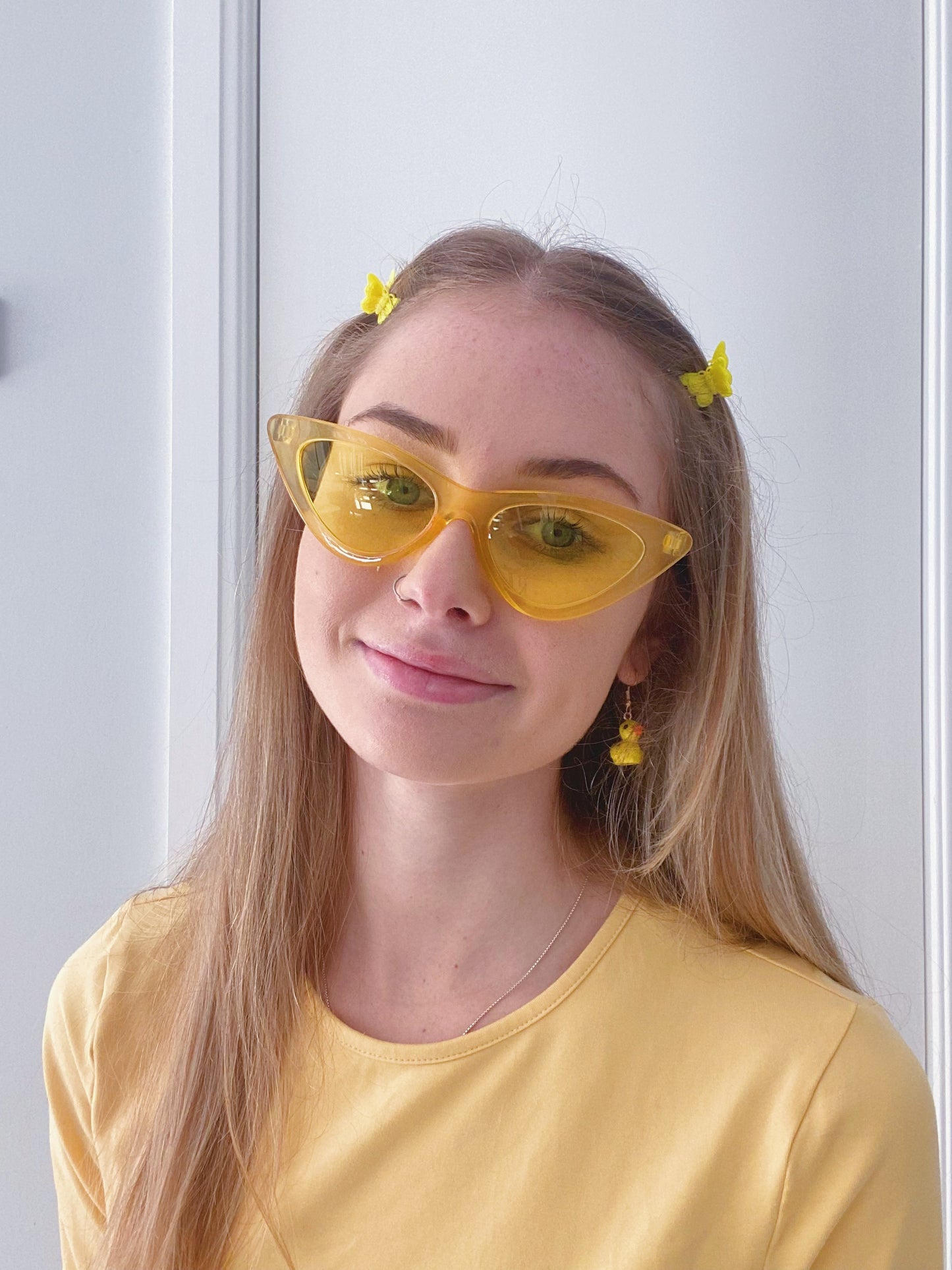 Yellow Cat Eye Glasses