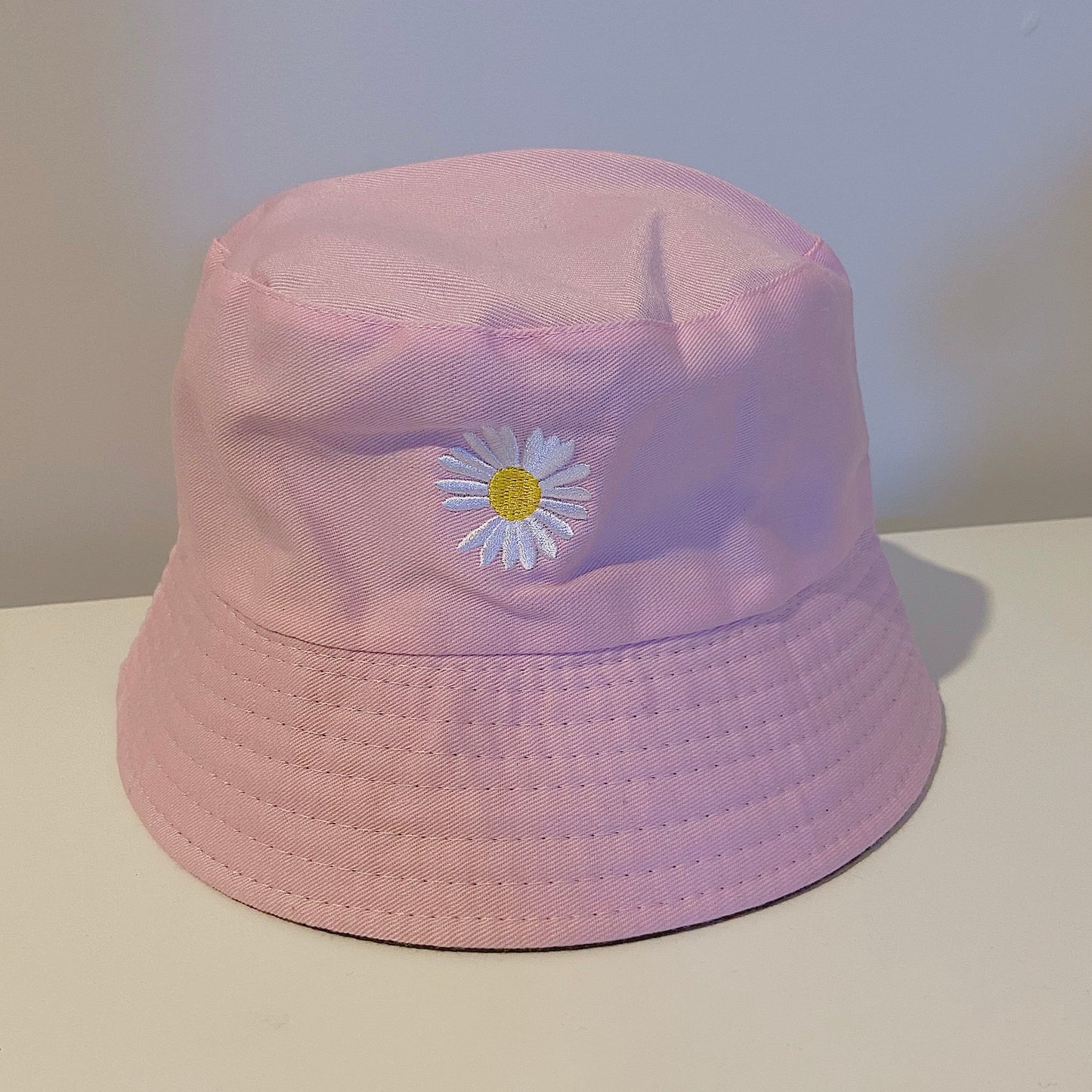 Pink Daisy Reversible Bucket Hat